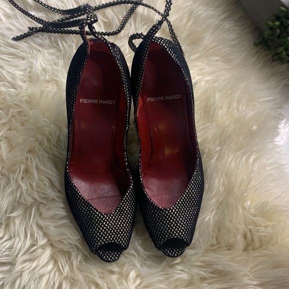 Vintage Rare Pierre Hardy Fishnet Peep Toe wrap ankle strap heels 36.5 - Picture 2 of 9